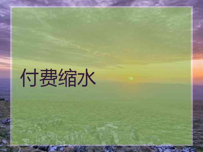 付费缩水 付费缩水