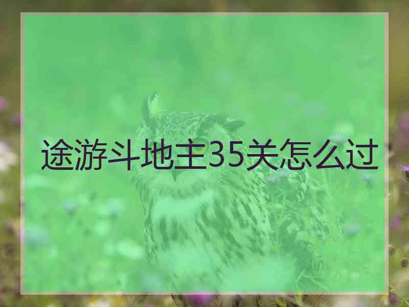 途游斗地主35关怎么过 途游斗地主35关怎么过
