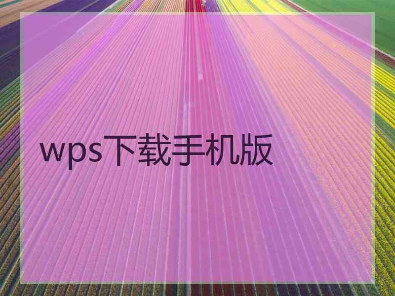 wps下载手机版 wps下载手机版