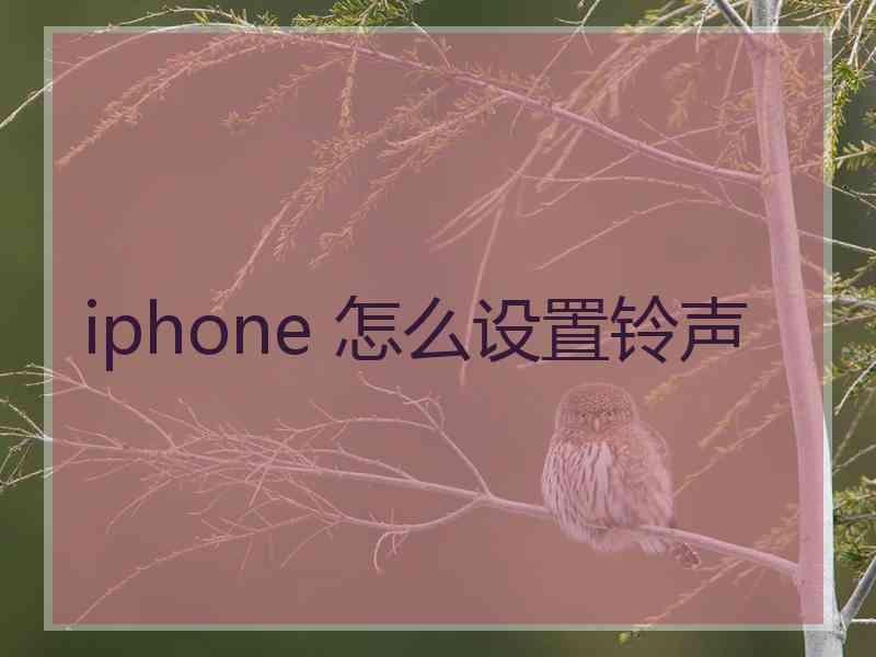 iphone 怎么设置铃声 iphone 怎么设置铃声