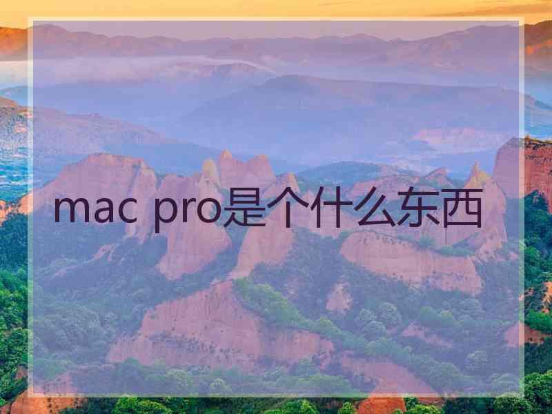 mac pro是个什么东西 mac pro是个什么东西