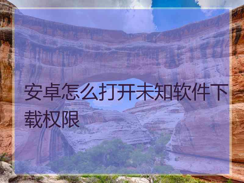 安卓怎么打开未知软件下载权限 安卓怎么打开未知软件下载权限