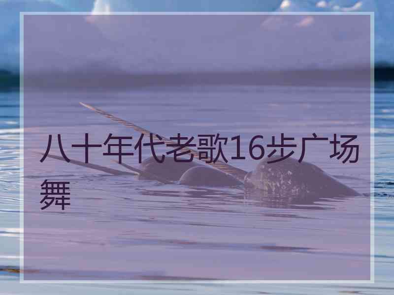八十年代老歌16步广场舞 八十年代老歌16步广场舞