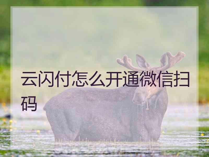 云闪付怎么开通微信扫码 云闪付怎么开通微信扫码