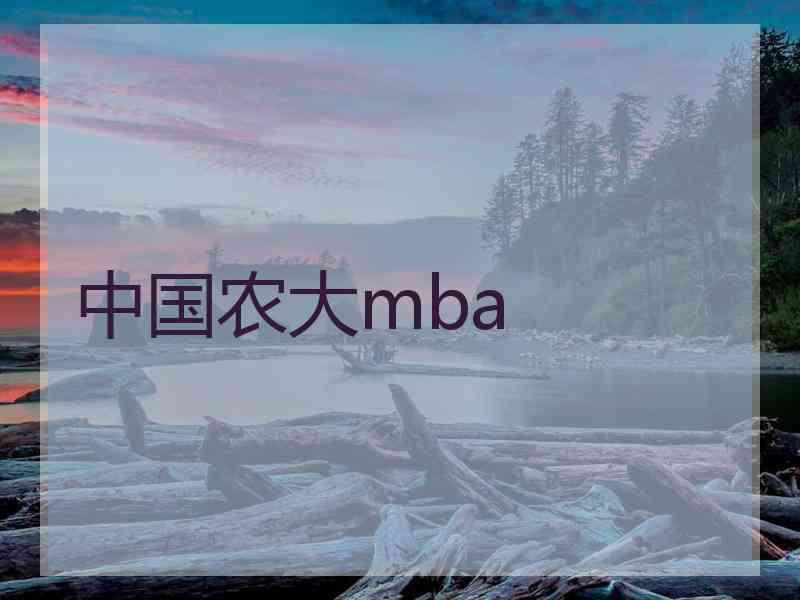 中国农大mba 中国农大mba