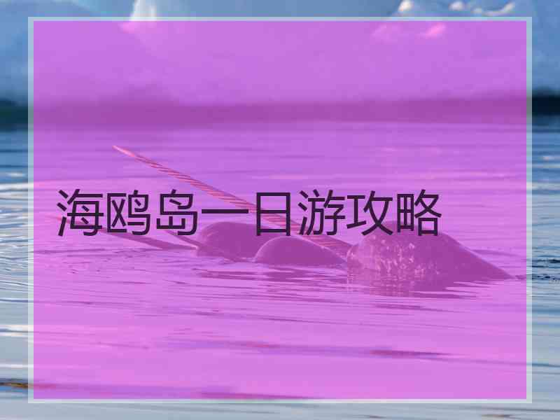 海鸥岛一日游攻略 海鸥岛一日游攻略