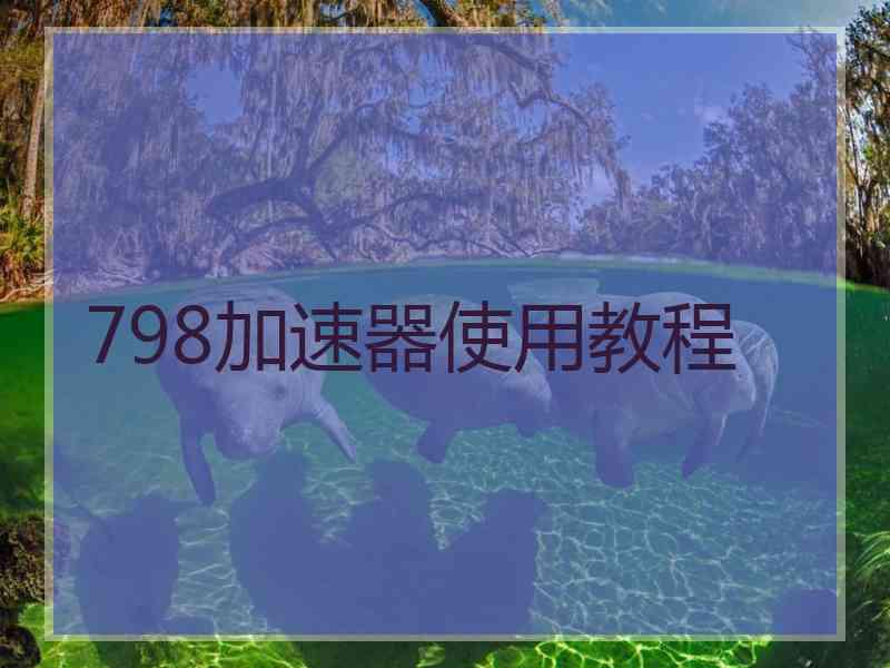 798加速器使用教程 798加速器使用教程