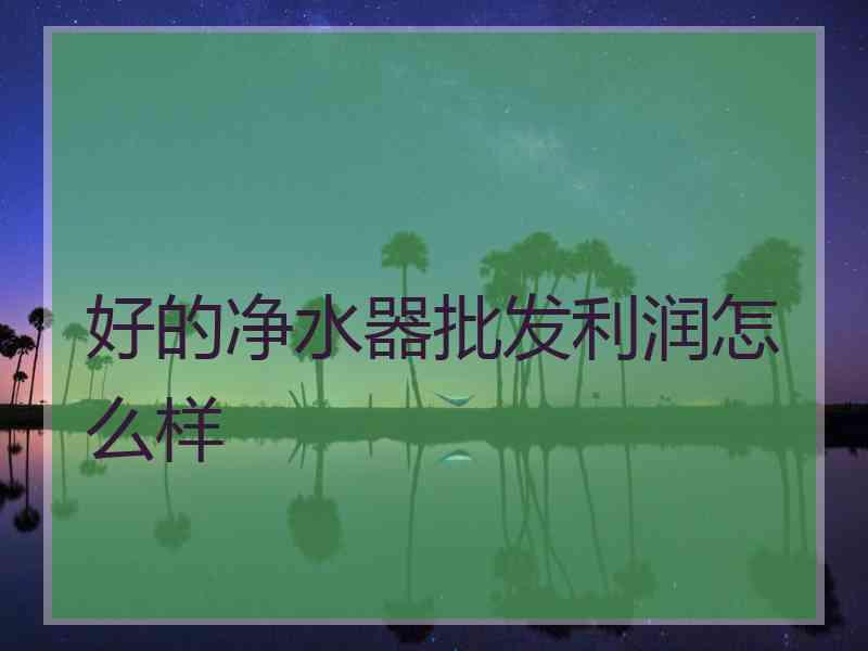 好的净水器批发利润怎么样 好的净水器批发利润怎么样