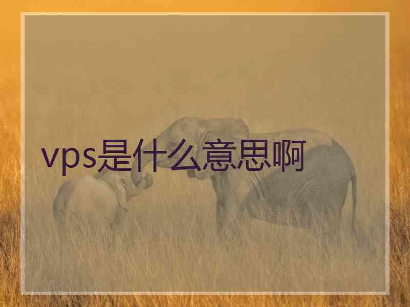 vps是什么意思啊 vps是什么意思啊