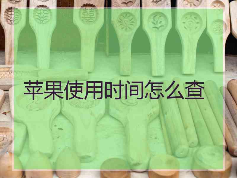 苹果使用时间怎么查 苹果使用时间怎么查