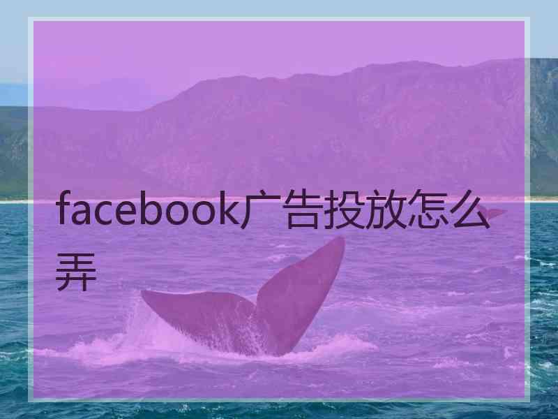 facebook广告投放怎么弄 facebook广告投放怎么弄