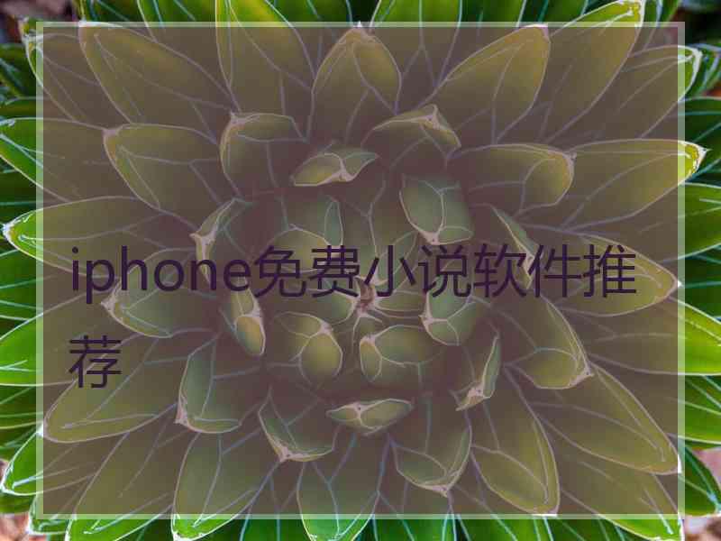 iphone免费小说软件推荐 iphone免费小说软件推荐
