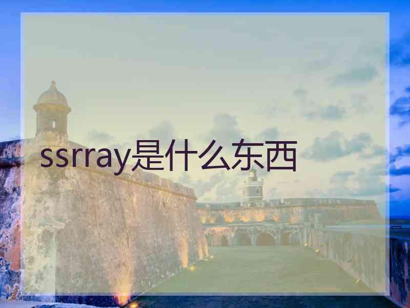 ssrray是什么东西 ssrray是什么东西