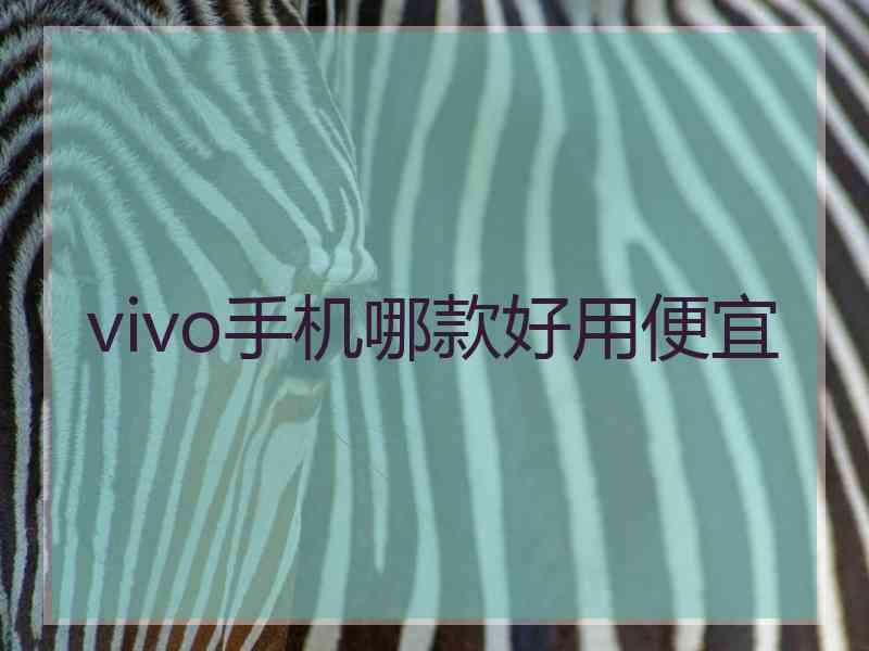 vivo手机哪款好用便宜 vivo手机哪款好用便宜