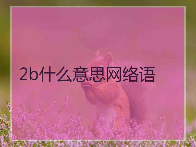 2b什么意思网络语 2b什么意思网络语