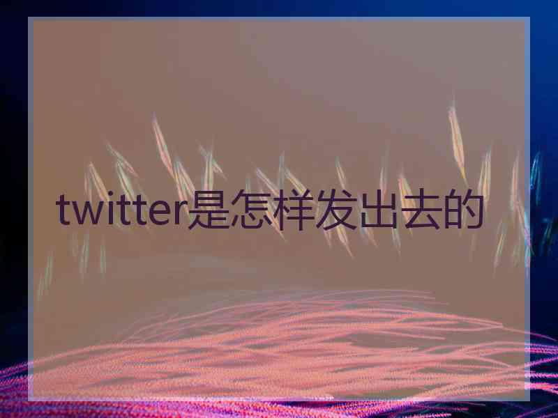 twitter是怎样发出去的 twitter是怎样发出去的