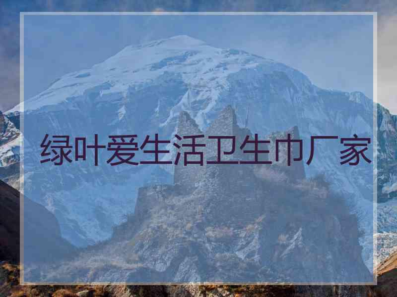 绿叶爱生活卫生巾厂家 绿叶爱生活卫生巾厂家