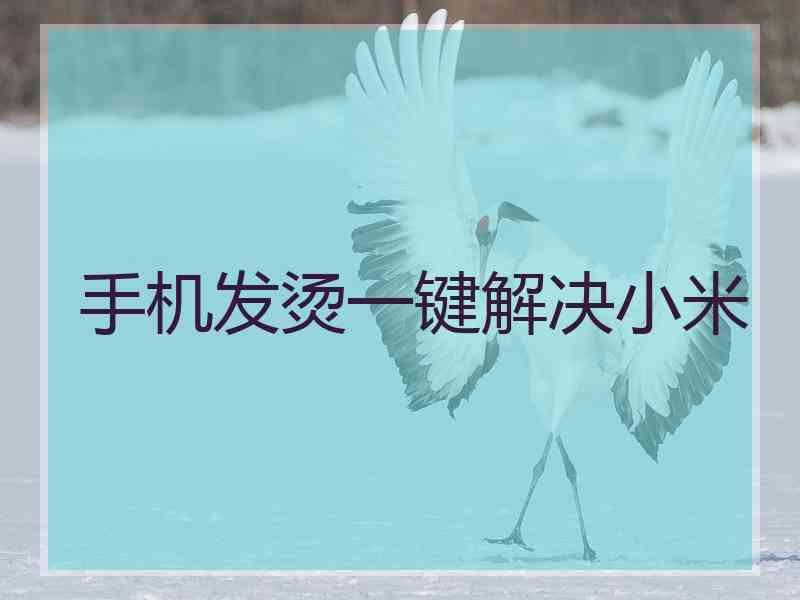 手机发烫一键解决小米 手机发烫一键解决小米