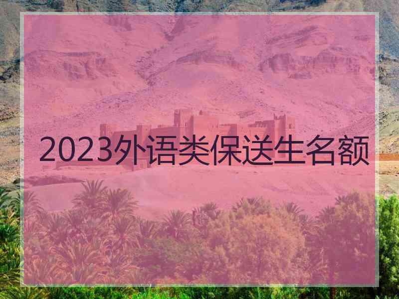 2023外语类保送生名额 2023外语类保送生名额