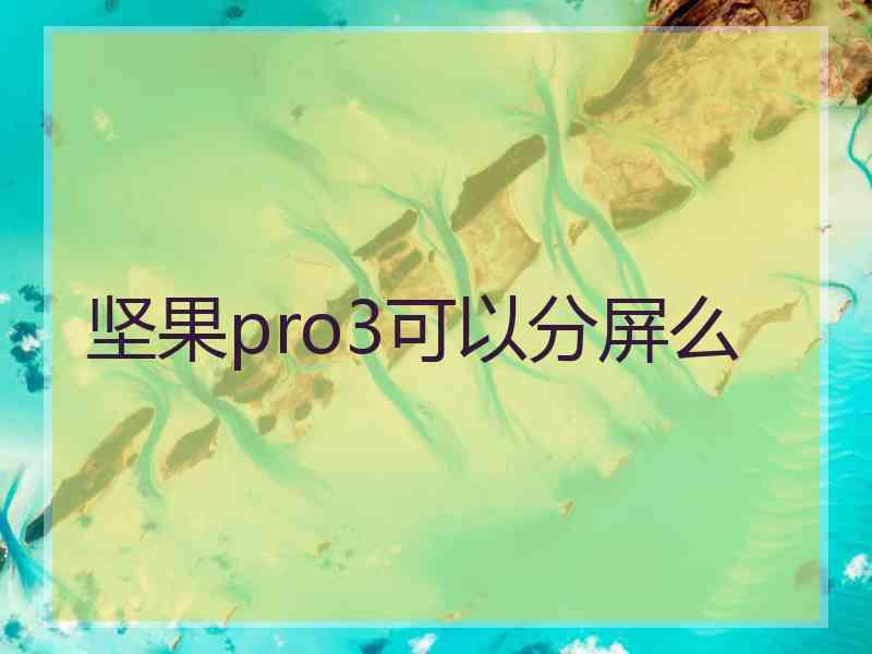 坚果pro3可以分屏么 坚果pro3可以分屏么