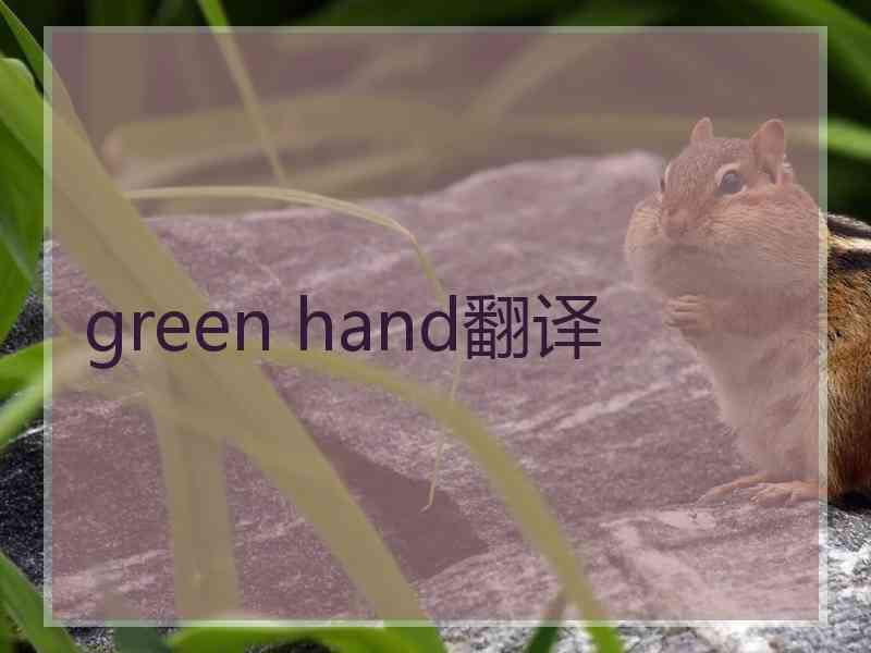 green hand翻译 green hand翻译