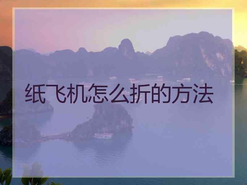 纸飞机怎么折的方法 纸飞机怎么折的方法