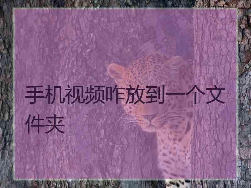 手机视频咋放到一个文件夹 手机视频咋放到一个文件夹