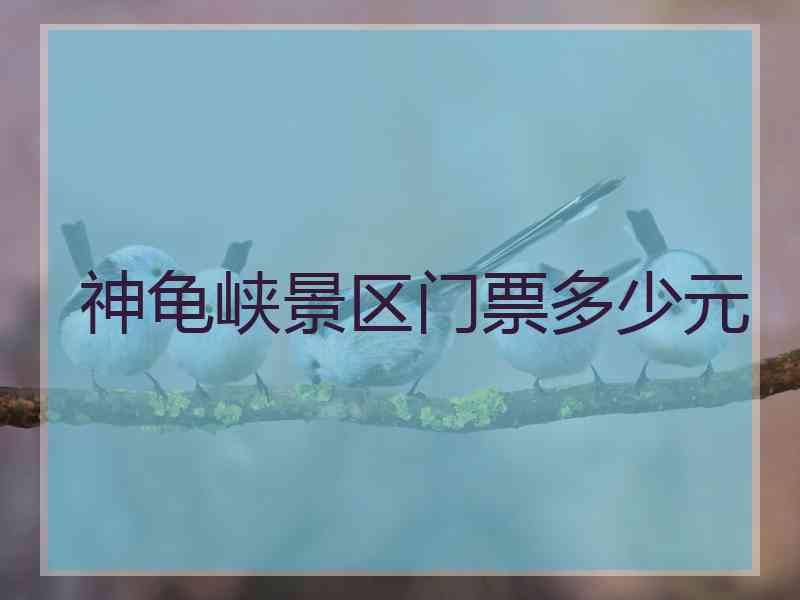 神龟峡景区门票多少元 神龟峡景区门票多少元