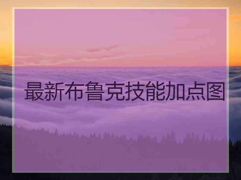最新布鲁克技能加点图 最新布鲁克技能加点图