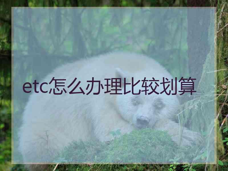 etc怎么办理比较划算 etc怎么办理比较划算