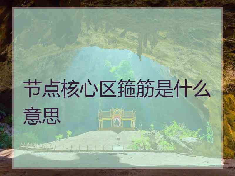 节点核心区箍筋是什么意思 节点核心区箍筋是什么意思