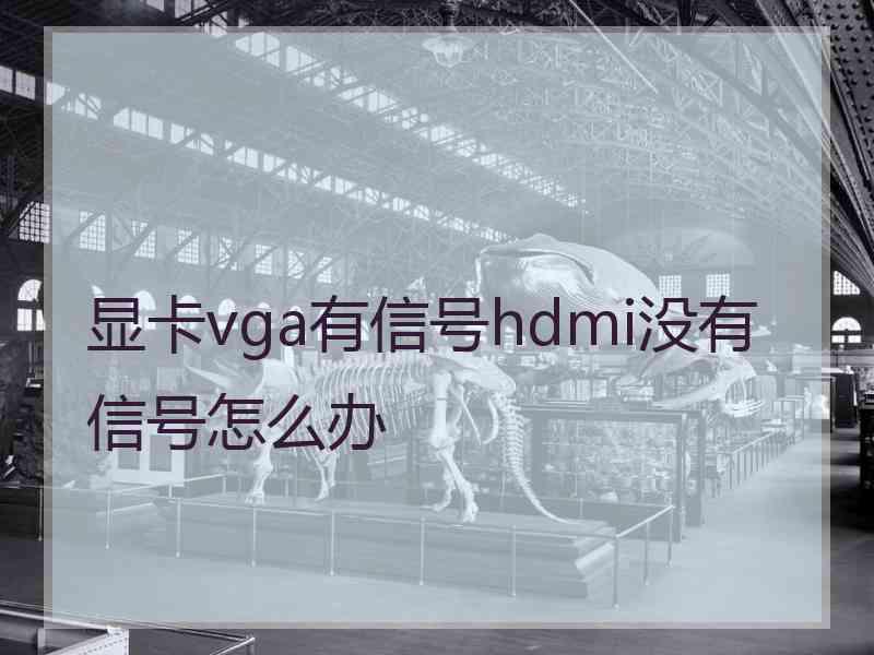 显卡vga有信号hdmi没有信号怎么办 显卡vga有信号hdmi没有信号怎么办