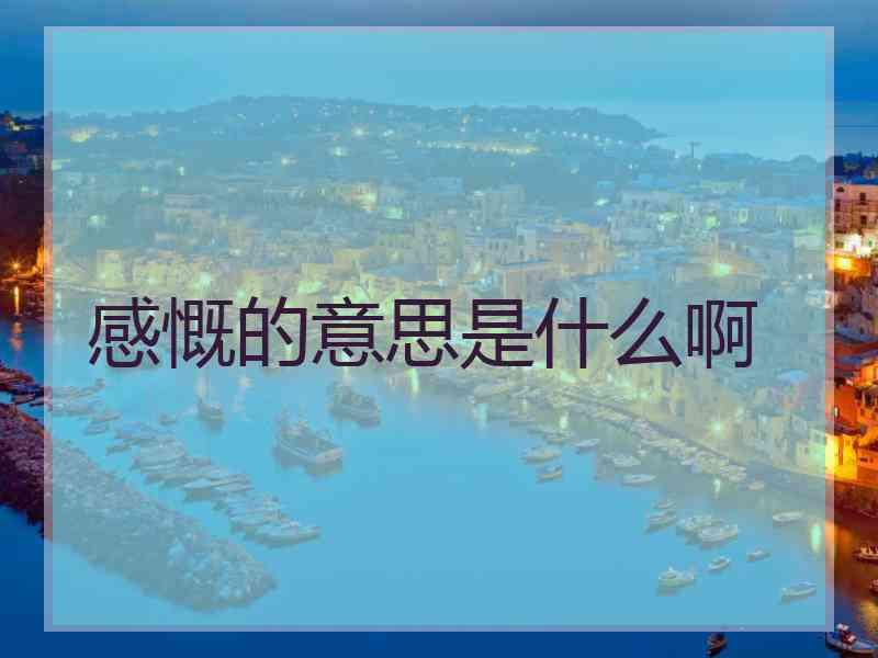 感慨的意思是什么啊 感慨的意思是什么啊