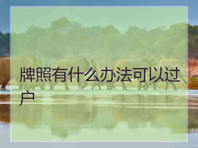 牌照有什么办法可以过户 牌照有什么办法可以过户