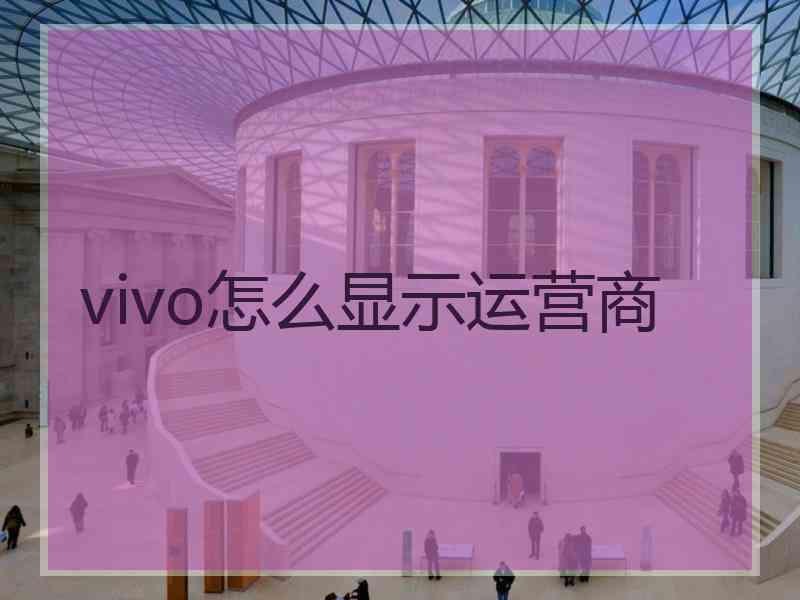 vivo怎么显示运营商 vivo怎么显示运营商