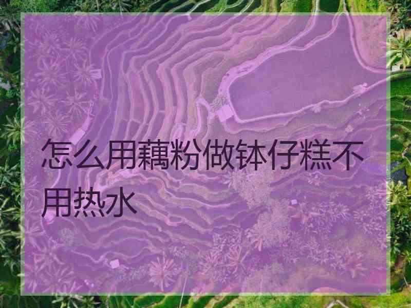 怎么用藕粉做钵仔糕不用热水 怎么用藕粉做钵仔糕不用热水