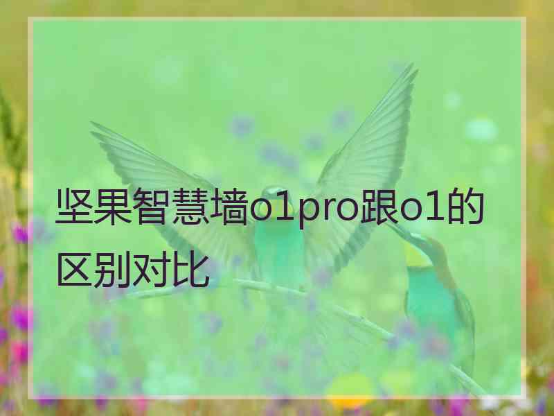 坚果智慧墙o1pro跟o1的区别对比 坚果智慧墙o1pro跟o1的区别对比