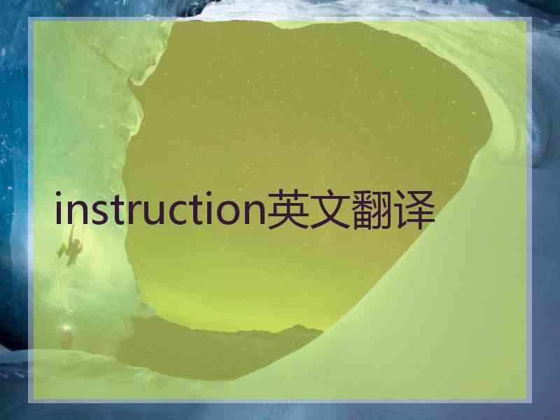 instruction英文翻译 instruction英文翻译