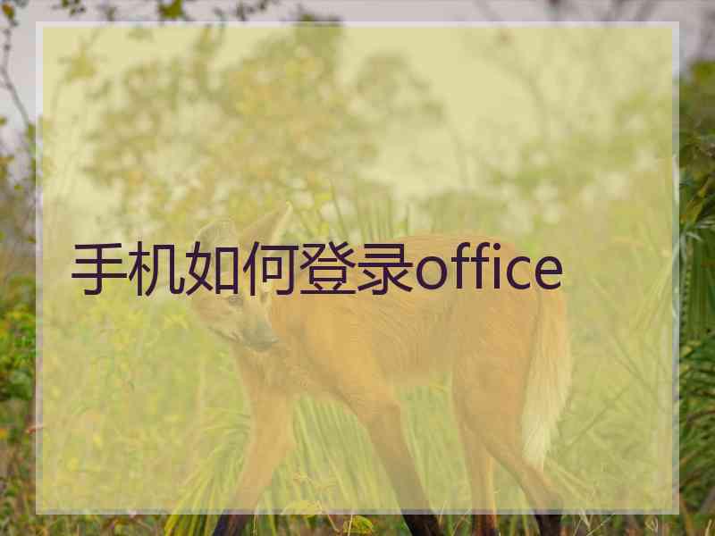 手机如何登录office 手机如何登录office