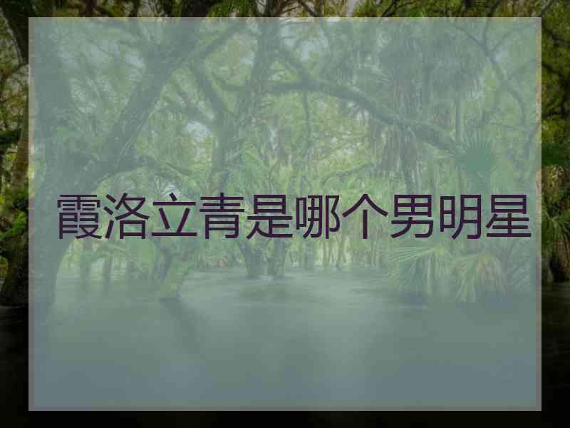 霞洛立青是哪个男明星 霞洛立青是哪个男明星
