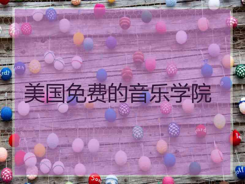 美国免费的音乐学院 美国免费的音乐学院