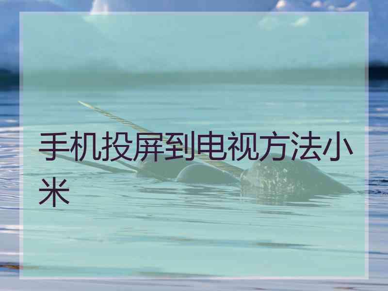 手机投屏到电视方法小米 手机投屏到电视方法小米