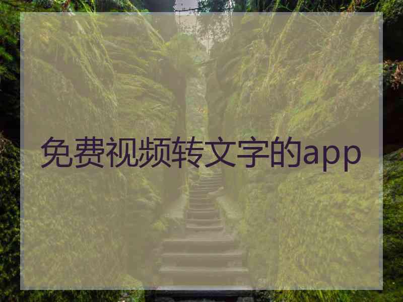 免费视频转文字的app 免费视频转文字的app
