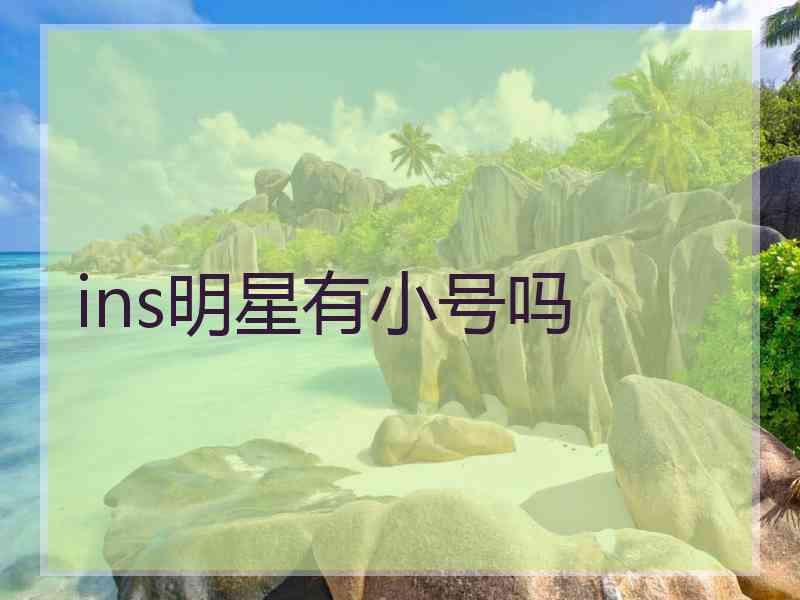 ins明星有小号吗 ins明星有小号吗
