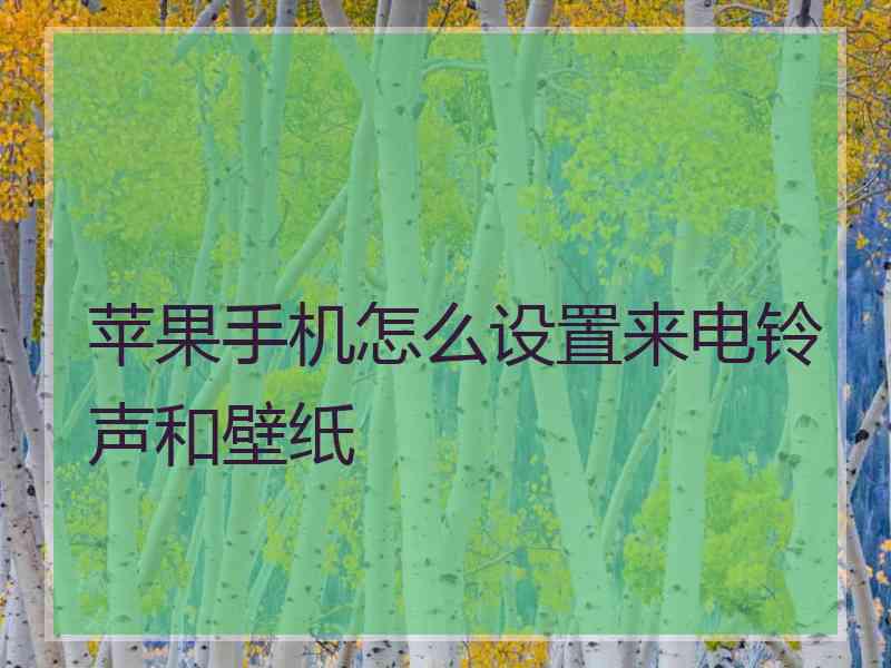 苹果手机怎么设置来电铃声和壁纸 苹果手机怎么设置来电铃声和壁纸