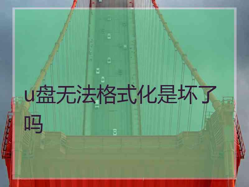 u盘无法格式化是坏了吗 u盘无法格式化是坏了吗