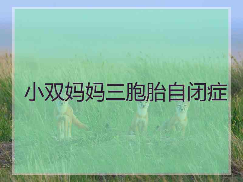 小双妈妈三胞胎自闭症 小双妈妈三胞胎自闭症