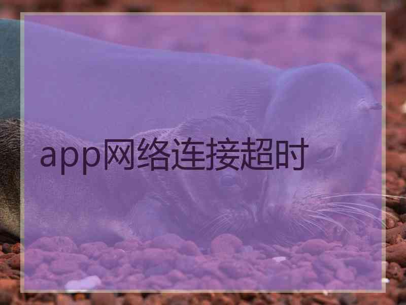 app网络连接超时 app网络连接超时
