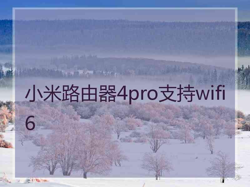 小米路由器4pro支持wifi6 小米路由器4pro支持wifi6