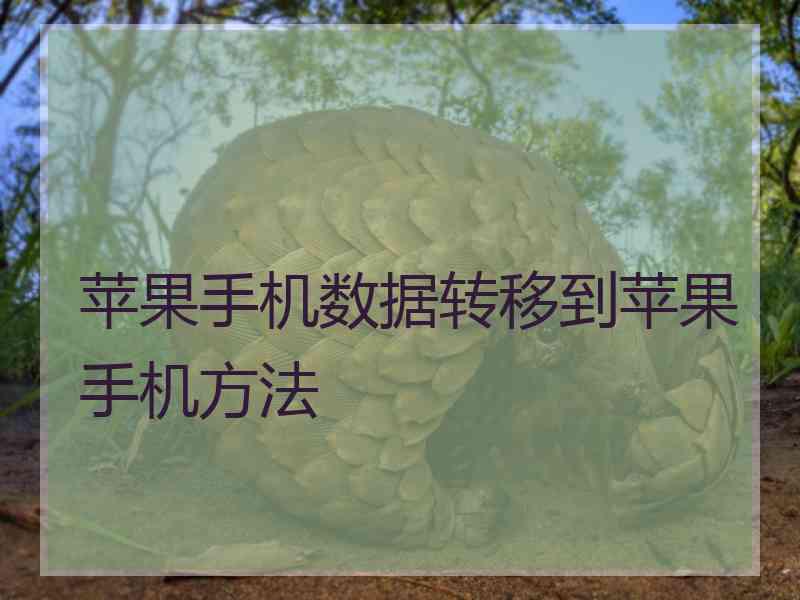 苹果手机数据转移到苹果手机方法 苹果手机数据转移到苹果手机方法